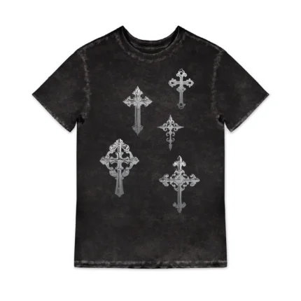 Metallic Multi Crosses T Shirt
