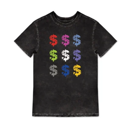 Multicolor Dollar Sign T Shirt